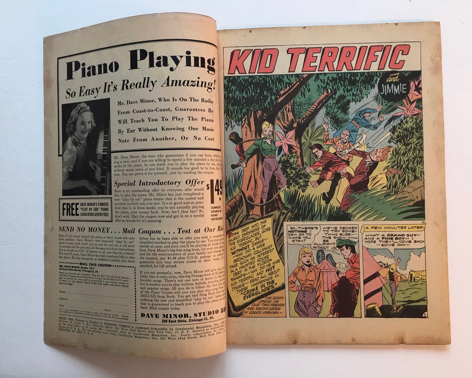 Terrific Comics - July 1944, Int. Front Cover/1st Page (After))