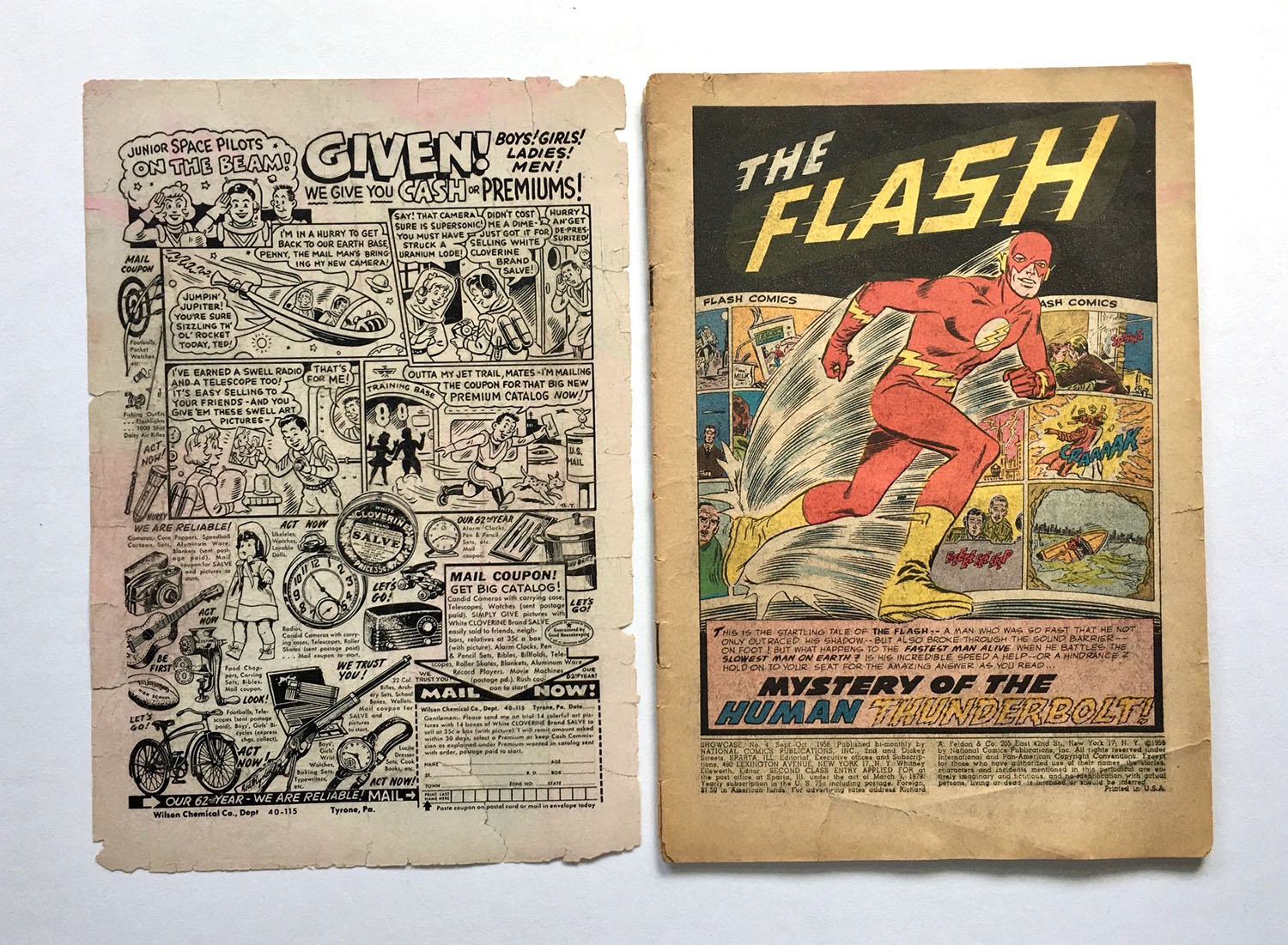 Showcase #4, 1956, front cover/1st Page cleaned and pressed.