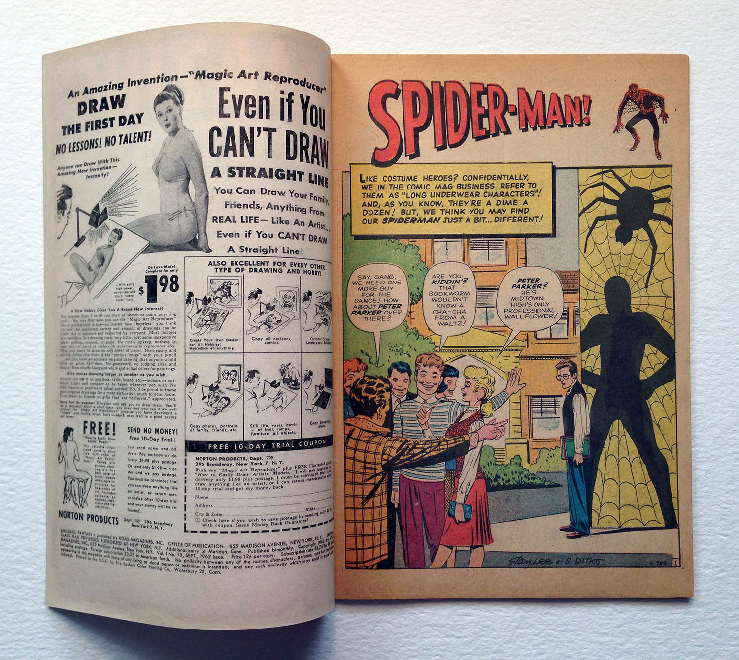 Amazing Fantasy #15 Int. Front Cover/1st Page (After)