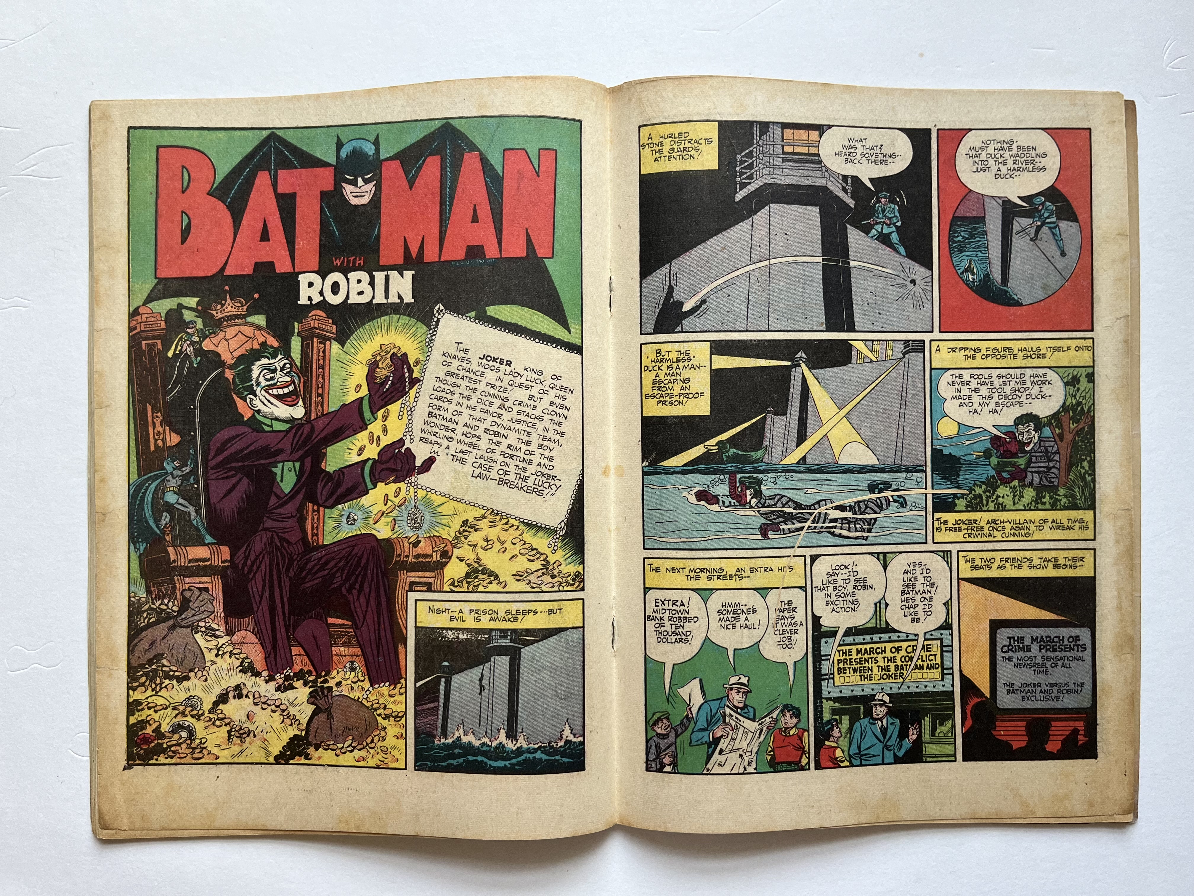 Batman #9, 1942, 1961, reattached centerfold - After